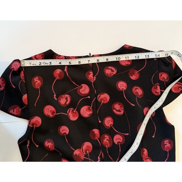 Betsey‎ Johnson Dress Sz 4 Rockabilly Pinup Retro Cherry Print Bombshell 50s 60s - Picture 13 of 15